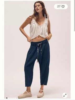 Pilcro Mid-Rise Cotton Harem Jeans